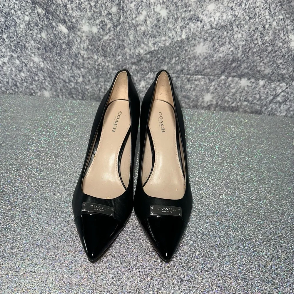 Coach Black Patent Leather Pumps - Picture 1 of 5
